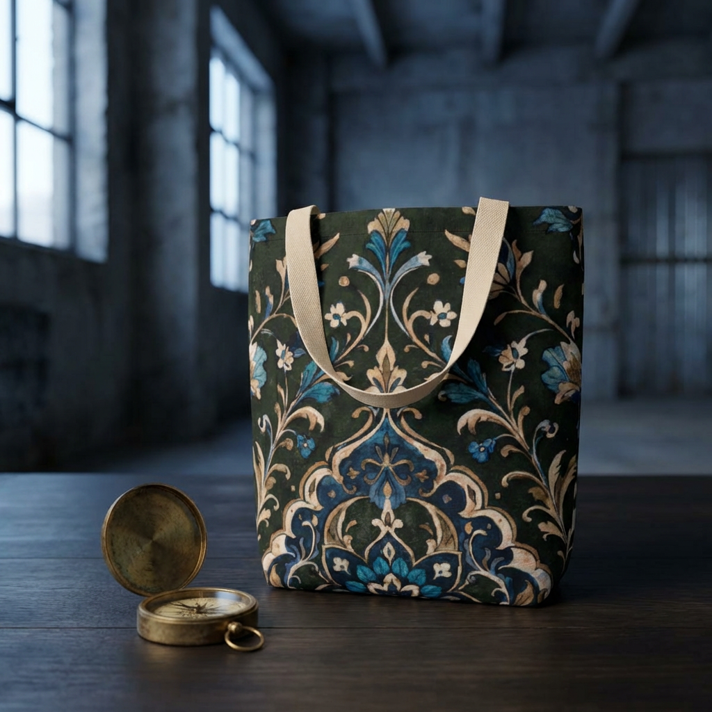 Emerald Rawdah Floral Canvas Tote