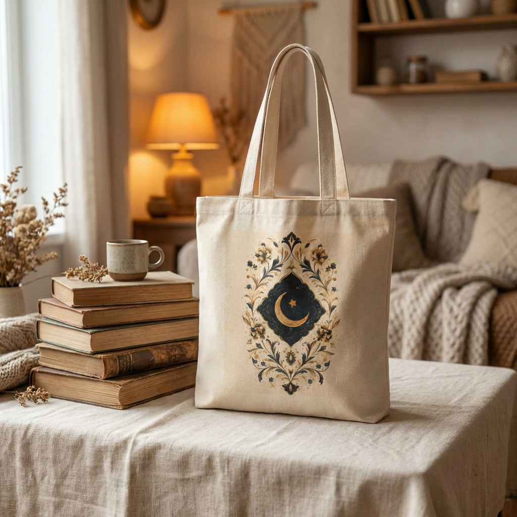 Ottoman Floral Medallion Tote Bag