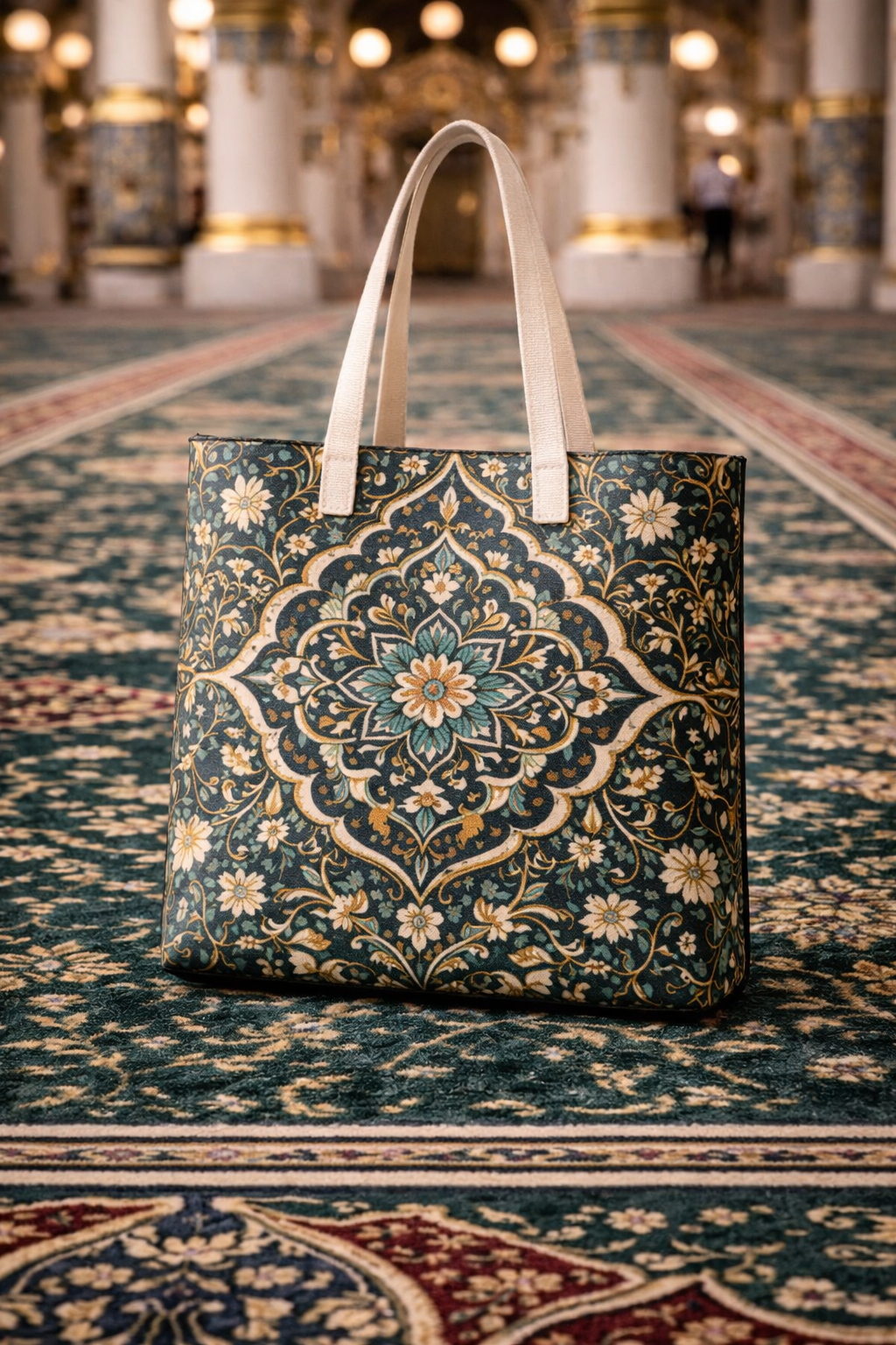 Emerald Rawdah Floral Canvas Tote
